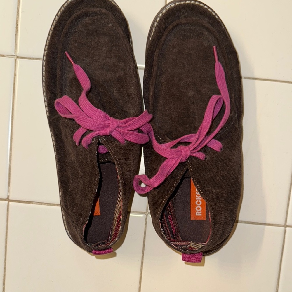 Brown Shoes with Pink Laces